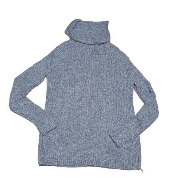 Athleta Women's Chunky Knit Merino Wool Blend Grey Side Zipper Sweater Sz Small - Picture 1 of 9